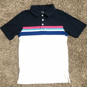 Wonder Nation boys short sleeve polo sz L 10/12. Navy/white